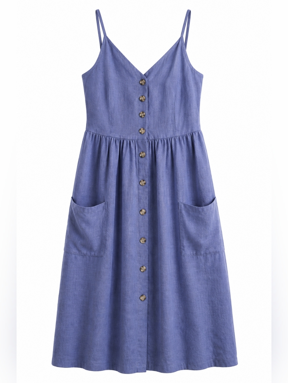 Nordstrom Button-Down Midi Dress in Blue XL